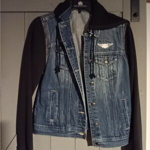Harley Davidson Denim Vest with Removable Black Sleeves